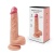 Телесный фаллоимитатор с розовой головкой - 19 см.