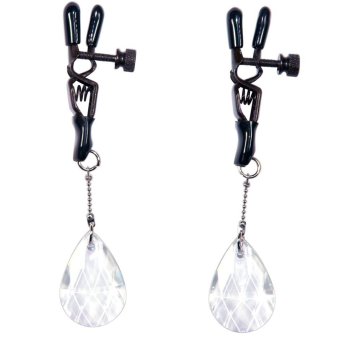 Зажимы на соски с подвесами с хрустальными капельками