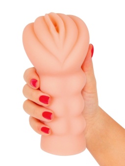 Телесный мастурбатор-вагина с эрекционными кольцами в комплекте