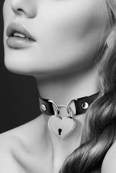 Чокер с замком сердце Bijoux Pour Toi чёрный