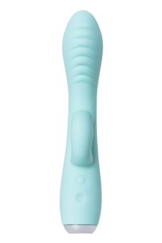 Мятный Вибратор с клиторальным стимулятором и язычком Jos Milo - 20 см