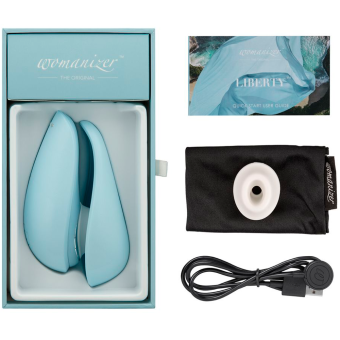 Бесконтактный клиторальный стимулятор Womanizer Liberty голубой