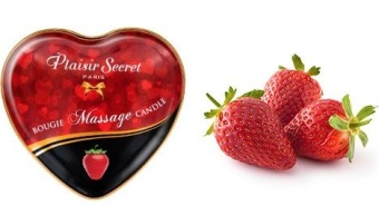 Массажная аромасвеча-сердечко Bougie Massage Candle Клубника - 35 мл