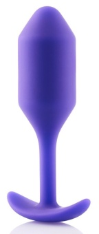 Утяжеленная анальная мини пробка для ношения b-Vibe Snug Plug 2 фиолетовая