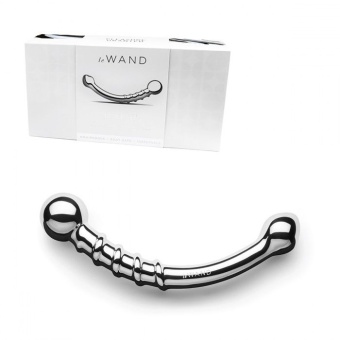 Изогнутый фаллоимитатор из стали с рельефом Le Wand Bow