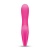 Розовый вибромассажер с клиторальным отростком Harmony Vibe - 16,8 см.
