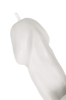 Белая свеча в форме пениса - 47 гр.