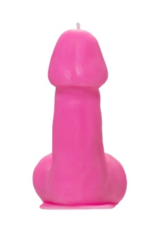 Розовая свеча в форме пениса - 47 гр.
