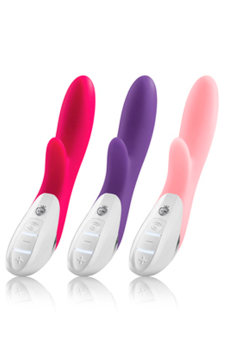 Вибратор с клиторальным стимулятором Mystim Danny Divido вишнёвый