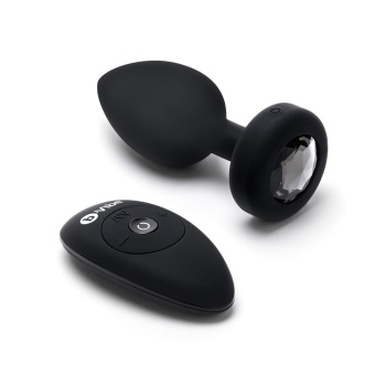 Вибропробка b-Vibe Vibrating Jewel Plug с кристаллом и пультом - 10,5 см