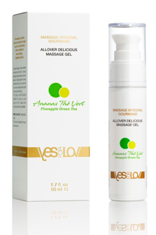 Лубрикант 3 в 1 YESforLOV Allover Delicious Massage Gel Ананас и зелёный чай - 50 мл