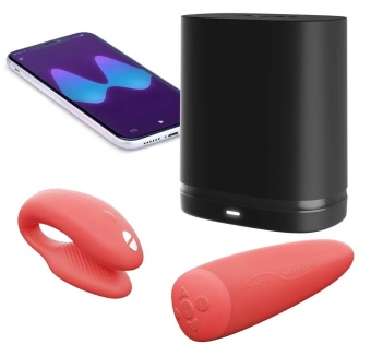 Вибратор для пар с сенсорным пультом управления We-Vibe Chorus коралловый