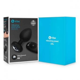 Вибропробка b-Vibe Vibrating Jewel Plug с кристаллом и пультом 12 см черная