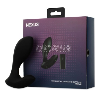 Анальная вибропробка Nexus Duo Plug Medium с дистанционным управлением чёрная