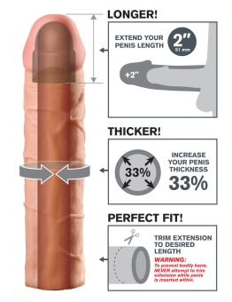 Насадка удлинитель для члена Perfect Extension 20 см телесная