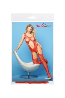 Костюм-сетка с вырезами и имитацией чулок Candy Girl Britney