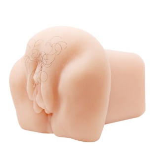 Телесный мастурбатор-вагина с оволосением и вибрацией