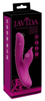 Лиловый вибратор-кролик 4 Function Vibrator - 24 см.