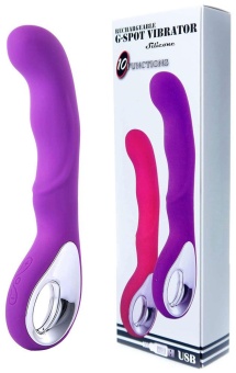 Фиолетовый вибратор для массажа точки G - 20 см.