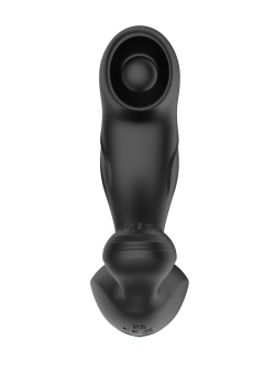 Черный вибромассажер простаты с вращающимся шариком