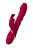 Бордовый вибратор-кролик с двигающимися кольцами Tenty - 23,5 см.