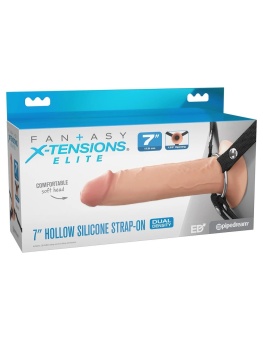 Фаллопротез Hollow Silicone Strap-On 18 см телесный