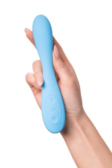 Гибкий вибратор Satisfyer G-Spot Flex 4+ с приложением голубой