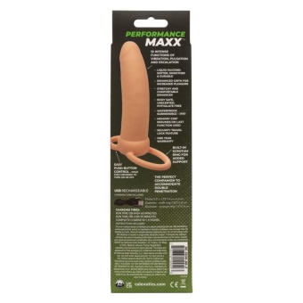 Насадка для двойного проникновения с вибрацией Thick Dual Penetrator телесная
