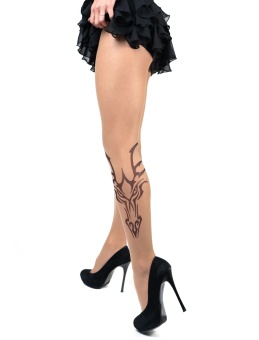 Колготки с имитацией тату в виде демона
