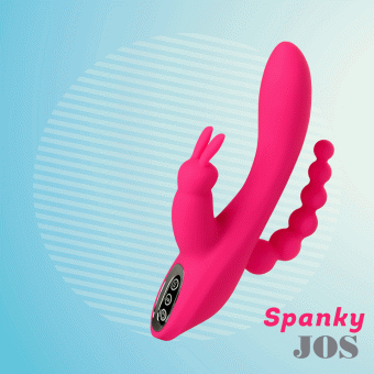 Вибратор с тремя кончиками Jos Spanky розовый