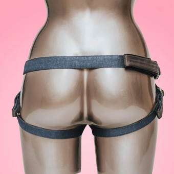 Джинсовые трусики для страпона с кольцом Fun Factory