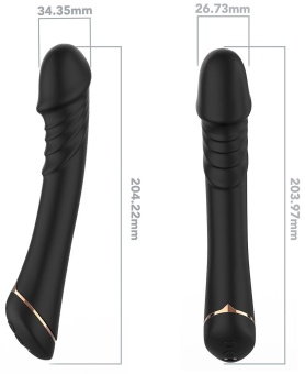 Черный вибратор для G-точки Hancock - 20,4 см