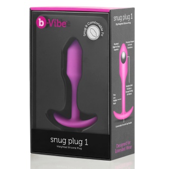 Утяжеленная анальная мини пробка для ношения b-Vibe Snug Plug 1 розовая