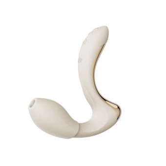 Белый вибромассажёр G-зоны Talis с пульсацией, вакуумной стимуляцией и функцией нагрева