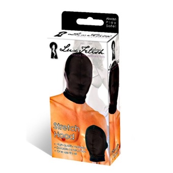 Черная эластичная маска на лицо Lux Fetish Stretch Hood