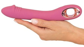 Розовый тонкий вибратор для точки G Slim G-Spot Rose - 21,4 см.