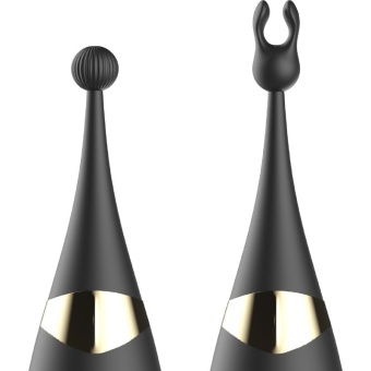 Черный двусторонний вибратор-пульсатор