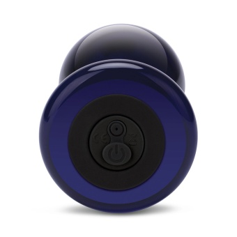 Стеклянная анальная вибропробка с пультом Glas Remote Plug синяя
