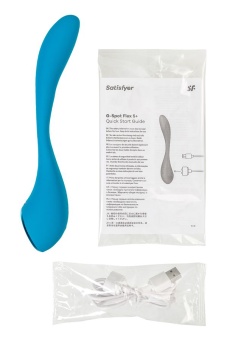 Гибкий вибратор Satisfyer G-Spot Flex 5+ с управлением от приложения голубой