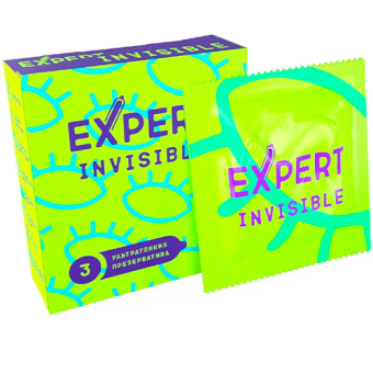 Ультратонкие презервативы Expert Invisible 3 шт